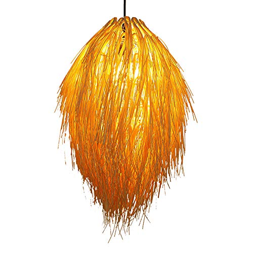 Suspension rotin d'intérieur tissé main plafonnier style rural RLKHXBS