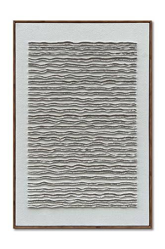 NANKAI Art Hand-painted White Texture Art Oil Painting Modern Minimalist Wall Art Deco Painting Home Office Corridor Wall Art Deco 36x24 Inches (with solid wood exterior frame)