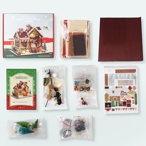 Lycidae Christmas DIY Book Nook Kit, Miniature House Dollhouse Kit for Adult and Teens, Book Nook Kits for Adults, Booknook Christmas with Music - Image 8