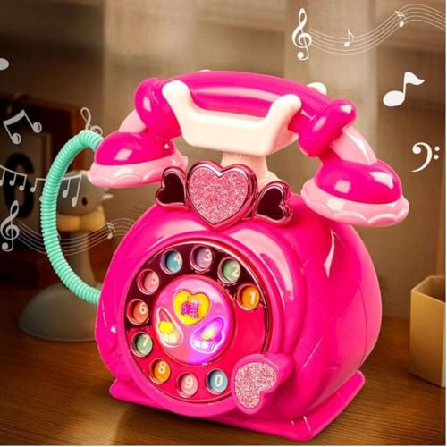 Image of Educational Phone Toy for 2-12 Years Kids Rechargeable 24 Modes Talking Baby Smart Phone Mobile Toy for Boys Girls Christmas Gift Birthday Surprise (Pink Telephone)