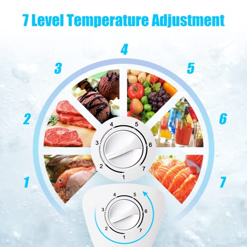 image for WANAI 3.5 Cubic Chest Freezer, Compact Freezer with Top Open Door，De