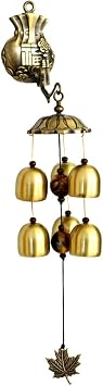 YOY Wind Chime Bell - Copper Garden Bell Windchime Harmony Hanging Windbell Home Decor with 6 Jingle Bells,Blessing Bag
