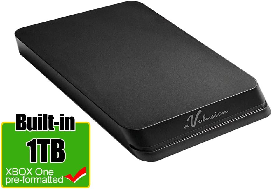 Avolusion 1TB USB 3.0 Portable Slim External Gaming Hard Drive (for Xbox One HDD Upgrade, Pre-Formatted)