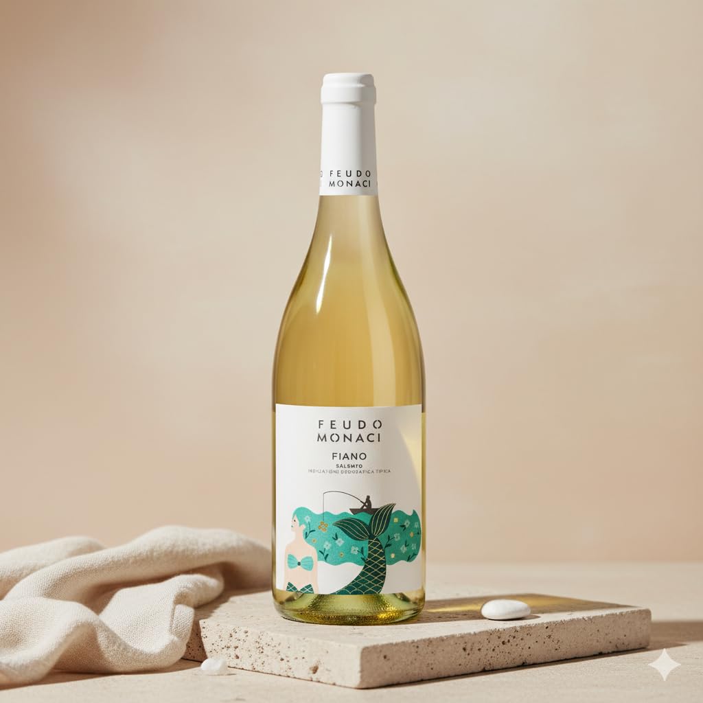 Feudo Monaci Fiano Salento IGT - Vino Bianco Fermo, 6 bottiglie