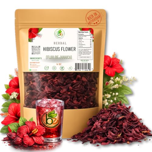Jamaica (Hibiscus) Dried Flowers – 4 oz Loose Leaf Herbal