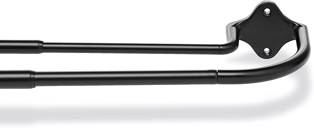 Amazon Basics Room Darkening Blackout Double Curtain Rod, 71 to 122 cm, Black