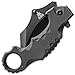 K EXCLUSIVE Delta Defender Assisted Opening Black Karambit Knife - Stainless Steel Blade, Non-Reflective Coating, G10 Handle Scales, Pocket Clip, For the Modern Battlefield - Closed Length 5 1/4