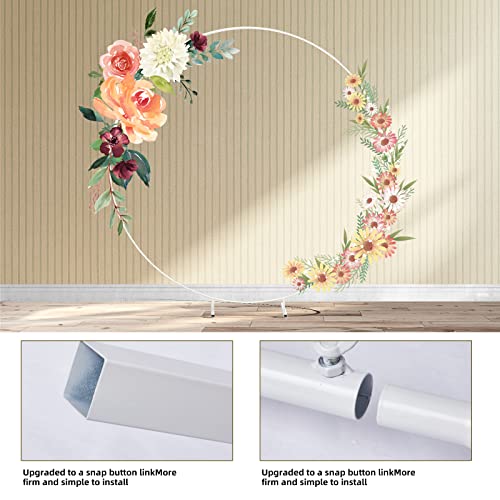 7.2Ft Round Backdrop Stand Metal Circle Wedding Balloon Arch Frame Flower Ring Arch For Wedding,Flower Balloon Arch For Wedding Graduation Christmas And Birthday Party Supplies Decorations (White) #TOP1