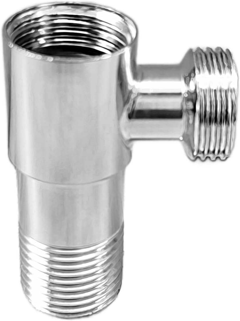 Angle Valve Adapter With Universal 3 Way Diverter For Health Faucet, Jet Spray, Handheld Shower, Bidet & Toilet Use