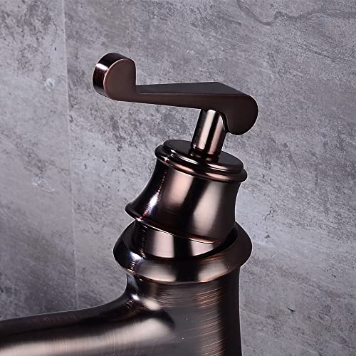 Robinets d'eau à poignée unique en bronze antique pour lavabo et vasque rétro - 3