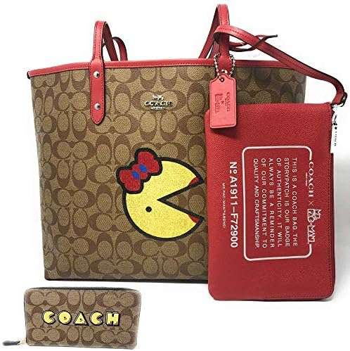 COACH LIMITED EDITION COATED CANVAS/RED REVERSIBLE MS PACMAN TOTE