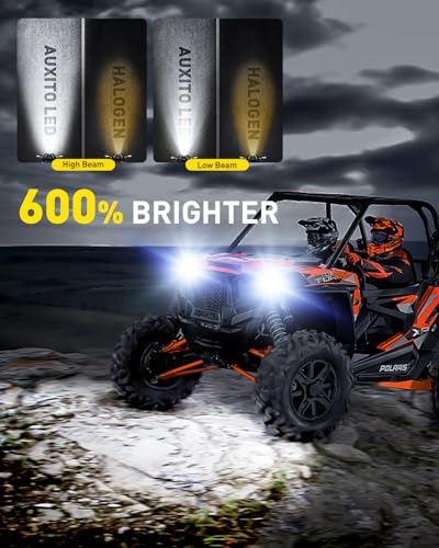 Image of AUXITO H6M P15D LED Motorcycle Light Bulbs Hi /Lo Beam T19 H6 6500K Cool White 5000LM for ATVS UTVS, Plug and Play, Pack of 2