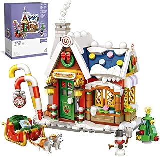 Mini Blocks Christmas Gingerbread House Building Kit - Santas Visit Block Toys Set, 2022 Great Holiday Present Idea for Christmas to Display, Building Bricks Gift for Boys Girls 6+ Years Old (788PCS)