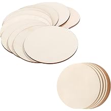 20 Pcs Unfinished Wood Discs - Plain Round Predrilled Circles for Crafts, Painting & Home Decoration - DIY Coasters