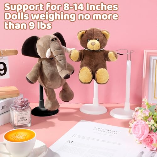 Image of Yaocom 12 Pcs Doll Stands for 8 to 14 Inches Adjustable Dolls Figure Stand Display with Expandable Waist Wire Action Doll Stands Display Rack for Home Shop Birthday Party Favor (Black, White)