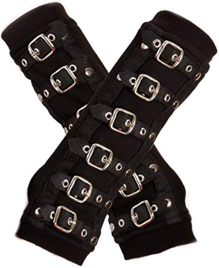 Pretty Attitude Womens Goth Black Buckle Armwarmer at  Women’s Clothing store