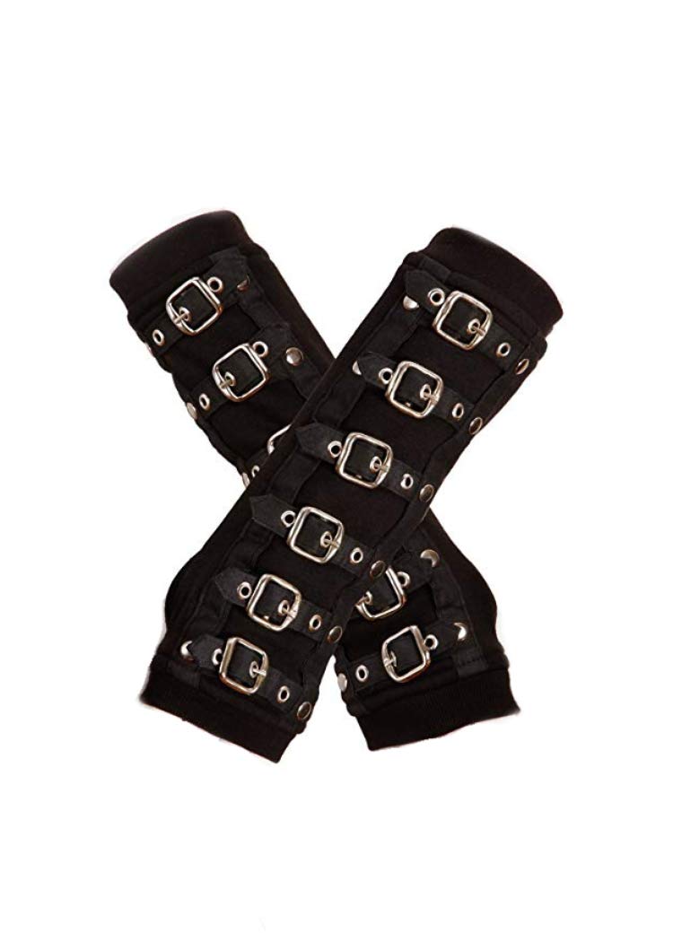 Pretty Attitude Goth Arm Warmers Buckle Armwarmer Gothic Gloves