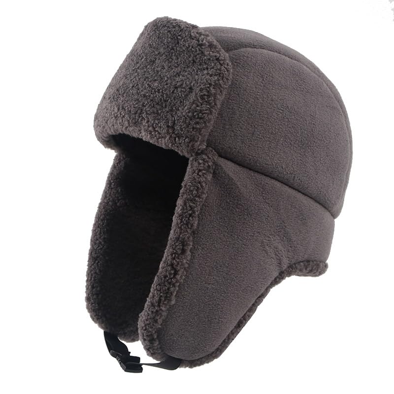 Gorro de Invierno Térmico Sombrero Hombres Mujeres Cálido Invierno Bomber Sombreros Orejeras Polar Fleece Lana Piel Orejeras Nieve Sombrero de Aviador para Esquiar Deportivas al Air