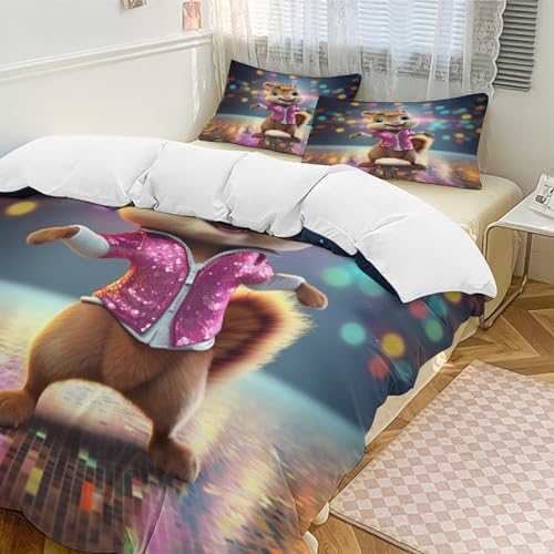 Housse de couette écureuil mignon en microfibre pour des nuits cocooning - 3