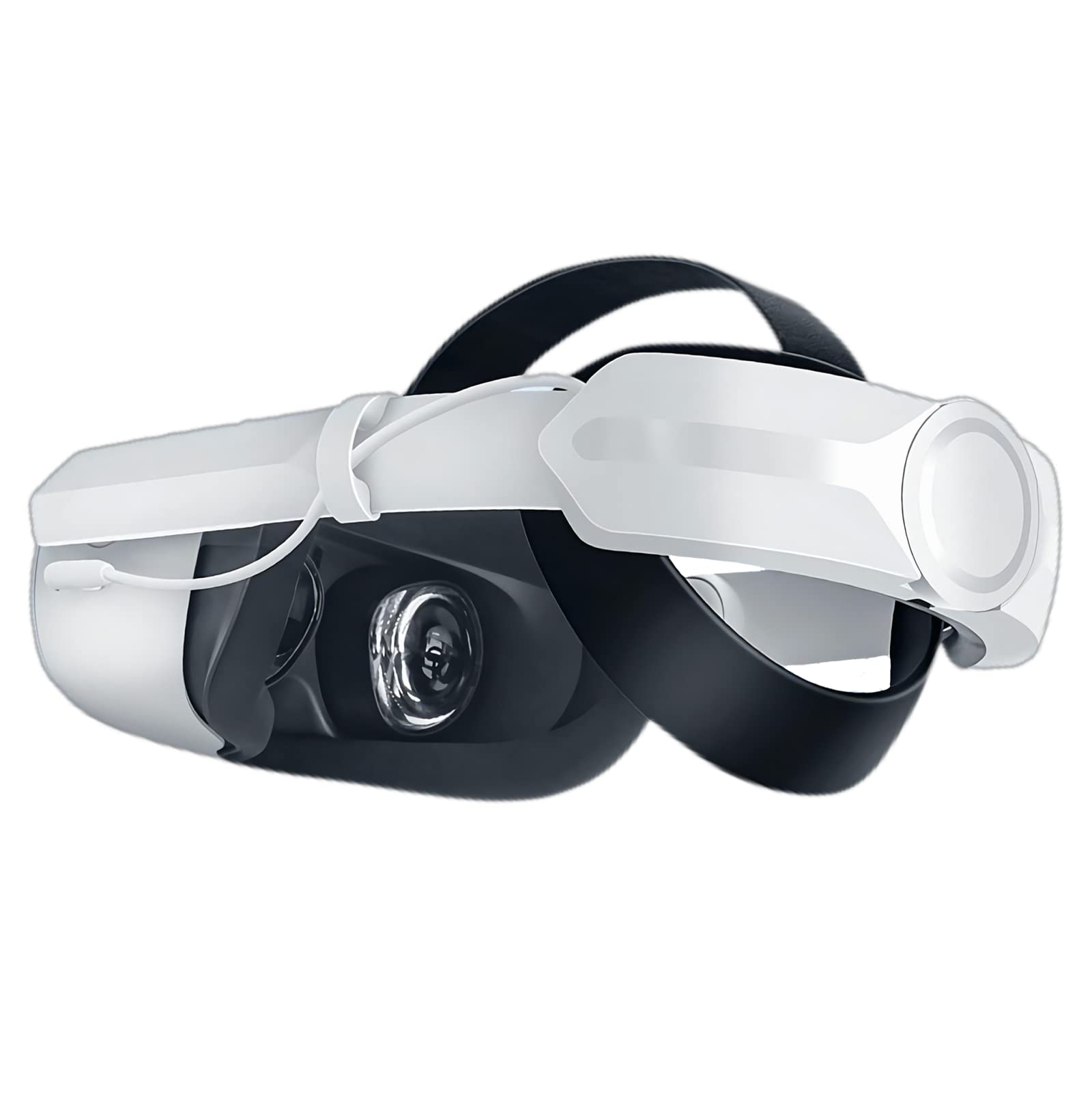 Elite Strap Built-in 6000mAh Battery Pack Compatible for Oculus/Meta Quest 2, Fast Charging Power Supply can Balance Facial Pressure, Prolong Game Time and Improve Comfort (White)