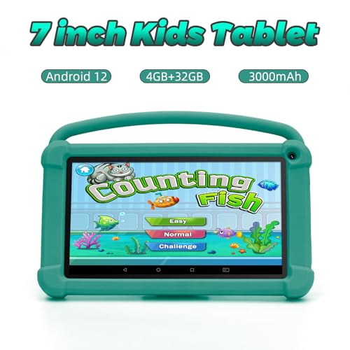 Image of ZZB 7 Inch Kids Tablet for Boys Girls, Android 12 Tablets for Kids, 4GB RAM, 32GB ROM, Kids Tablet, WiFi, Bluetooth, Eye Safety, IPS Screen, Parental Control, Case
