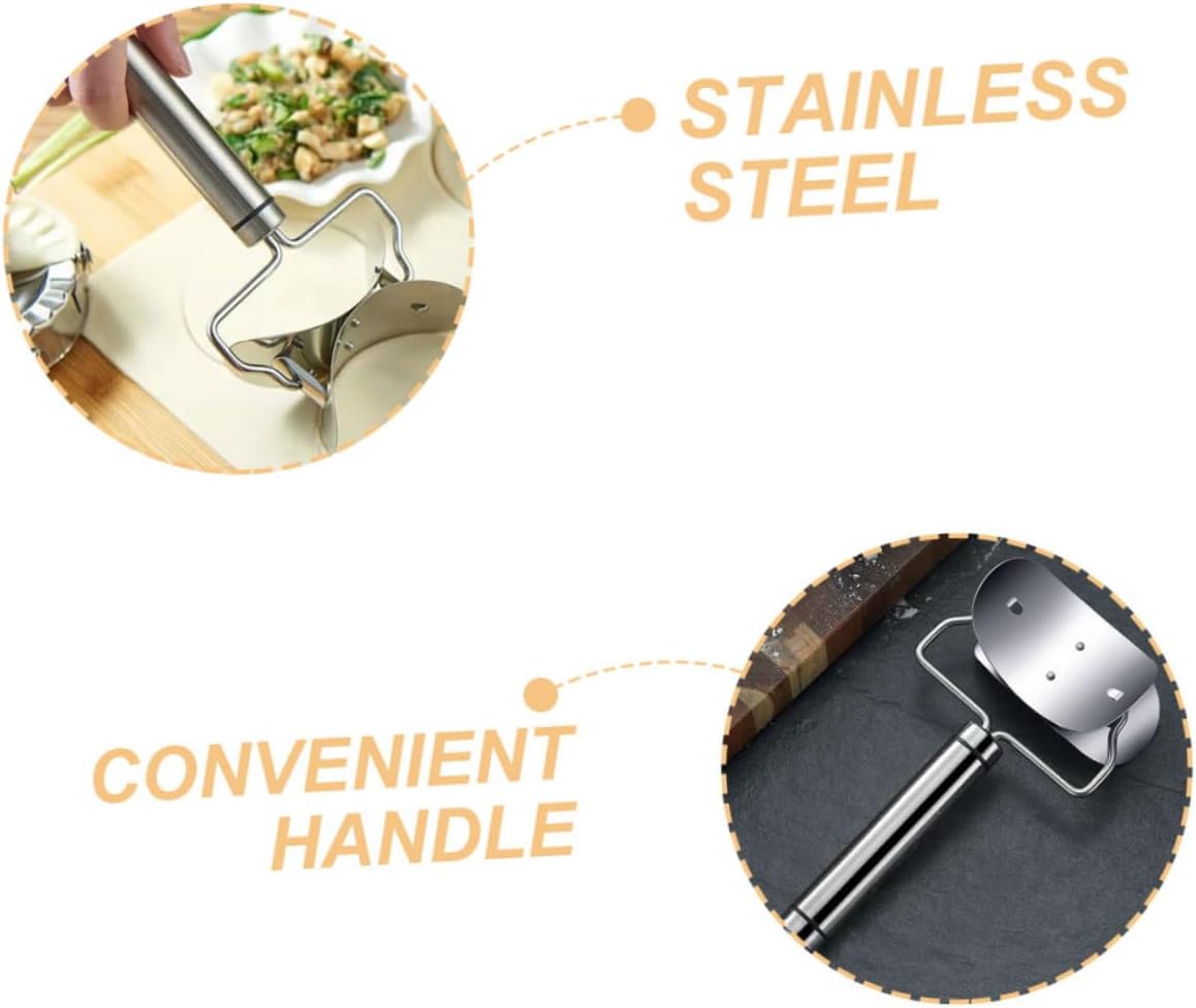 3pcs Stainless Steel Dumpling Skin Cutters Xmas for Wonton