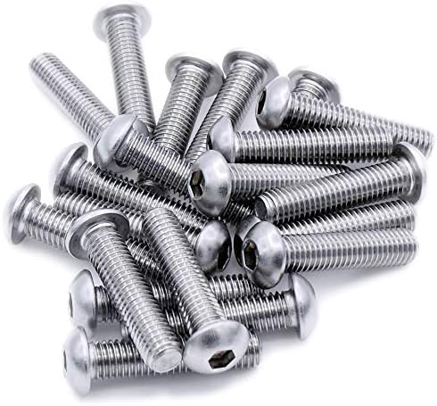 M4 (4mm x 40mm) Hex Socket Button Machine Screw (Bolt) - Steel (Pack of 20)
