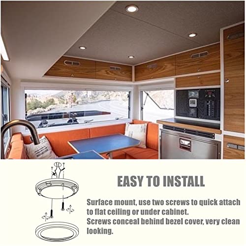 Acegoo Rv Boat Led Ceiling Light 4 Pack Surface Mount 12 Volt Puck Lights For Campers, Motorhomes, Trailers, 5Th Wheels, Yachts Interior Lighting (Warm White) #TOP4