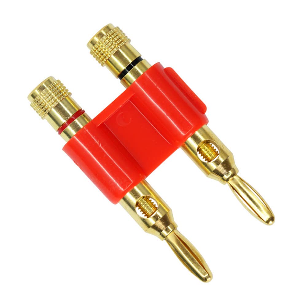 Connettori A Banana In Rame Placcato Oro - 2 Pezzi Rossi Per Amplificatori E Altoparlanti - Foto 9