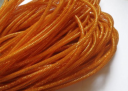 YYCRAFT One Roll 30 Yards Solid Mesh Tube Deco Flex for Wreaths Cyberlox CRIN Crafts 8mm 3/8-Inch (All Orange)