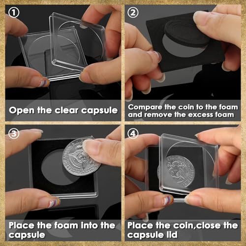Hipiwe 100 Cápsulas Transparentes para Monedas ajustables miniatura 7