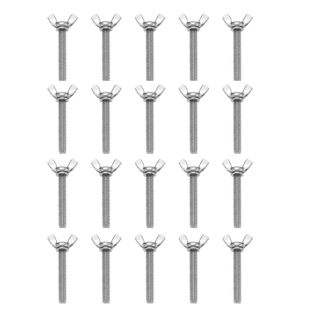 Dfdpaxl One Color 20 Pieces 304 Stainless Steel Wing Butterfly Screws Bolts M3×50Mm-M3×100Mm Suitable For Electronic Equipment Diy Tools,M3×50Mm