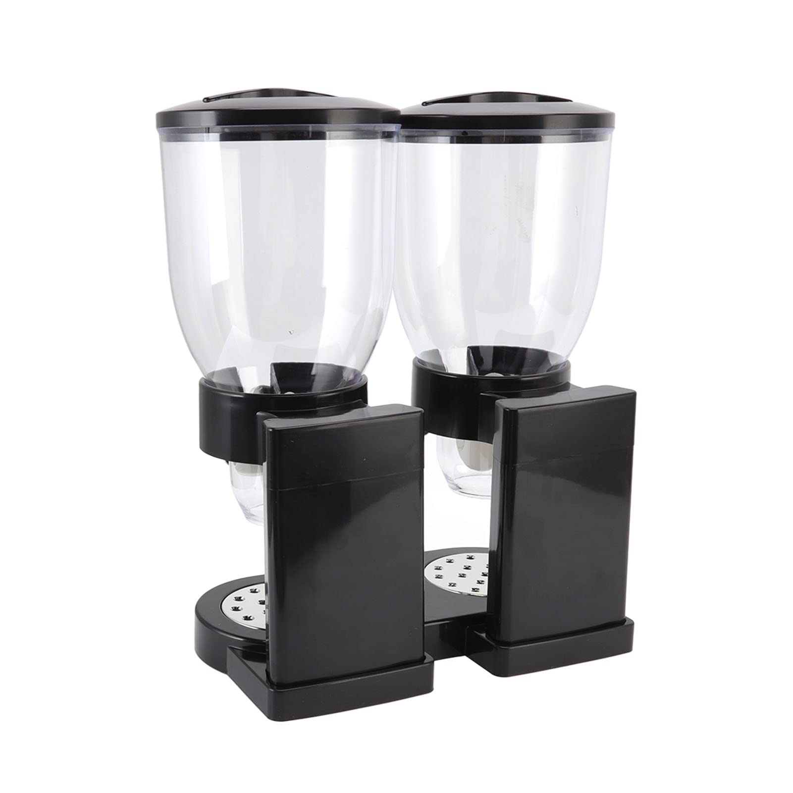 Eujgoov Dispenser per Cereali, Doppio Contenitore in ABS, 7 Litri, Organizer per Alimenti Secchi con Coperchi Ermetici, Erogazione Controllata, Montaggio a Parete, da Banco, per Pasta di Riso, (BLACK)