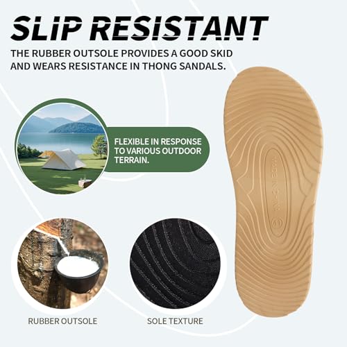 Image of Men's Flip Flops Sandal Casual Comfortable Outdoor Thong Sandals for Men Summer Beach Slides Lightweight Non-Slip Shoes with Soft Cushion Arch Support