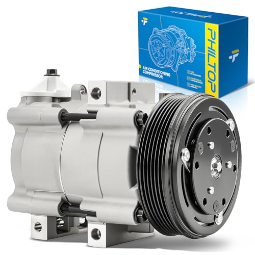 Image of PHILTOP Air Conditioner AC Compressor for Ford F150 2002-2003 4.6L /5.4L,F250 /F350 Super Duty 2002-2006 6.8L, 2002-2007 5.4L,F53 Motorhome Chassis 2002-2004,2006,F450 /F550 Super Duty 2002-2005 6.8L