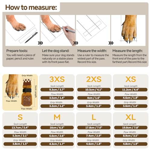 Image of ROZKITCH 2 Pairs Cat Sock for Injured Paws, Breathable Socks for Cats Stop Scratching Dog Paw Protectors for Injured Paws Protective Anti-Slip Grip Socks Foot Protector Puppy Brown XS