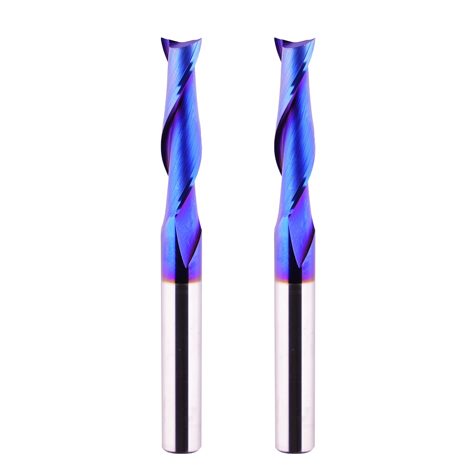 2 brocas CNC de 1/4 pulgadas, vástago en espiral de carburo sólido de corte superior para grabado de madera