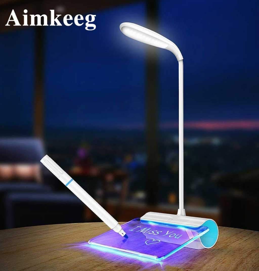 Lámpara de Escritorio La lectura de la tabla del USB LED Protección ocular del ojo regulable de luz LED Luz de mensaje de la novedad de la lámpara de la lámpara de escritorio recargable para Lectura