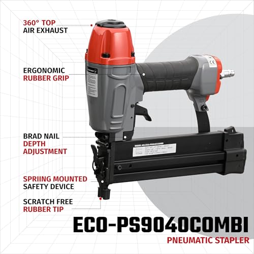 Image of Kaymo Pneumatic Stapler Gun ECO-PS9040COMBI Grey with Red