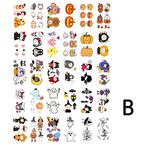 HOMRanger Halloween Pegatinas De Tatuaje,Falsa Simulación Scar Pegatinas,Pegatinas De Dibujos Animados,Pegatina De Herida Falsa Fácil De Limpiar,El Dia De Todos Los Santos Fiesta De Maquillaje Cover
