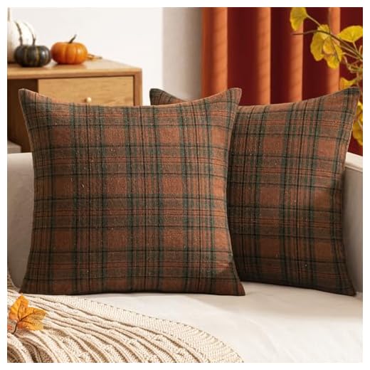 25+ Stunning Ralph Lauren Living Room Ideas for a Classic Makeover 5 Woaboy Set of 2 Scottish Tartan Plaid Throw Pillow Covers Farmhouse Classic Plaid Decorative Square Cushion Cases Fall Autumn Christmas Home Decor for Sofa Couch Livingroom 18x18 Inch,Orange and Green