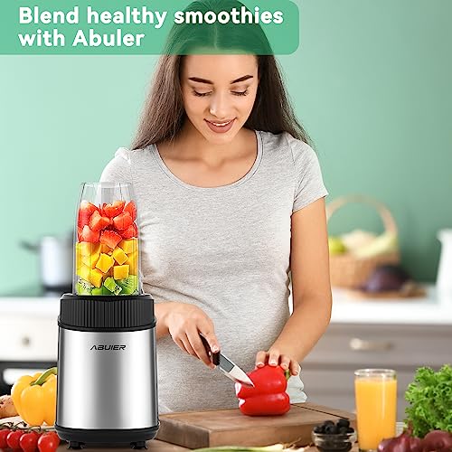 Abuler Personal Blender For Shakes And Smoothies 900W Smoothie Blender, 12 Pieces With 18 Oz(2.2Cups) *2 To-Go Cups, Smoothie Maker Bullet Blender For Protein Drinks, Spices, Bpa Free #TOP4