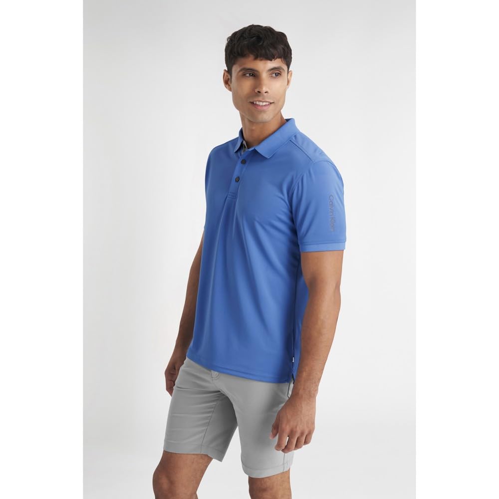 Calvin Klein Herren Golf Polo Shirt Leicht Atmungsaktiv Schnell Trocknend