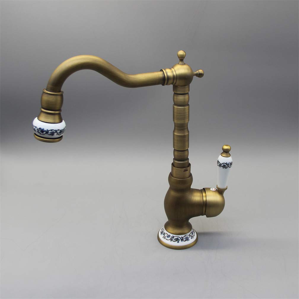 Baño Antiquebrass ∕ Grifo Negro Para Lavabo Grifo Para Fregadero De Cocina Grifo De Latón Con Aireador Estilo Retro Mezclador De Lavabo Torneira Banheiro Grifo De Bronce De Agua, Latón Antiguo