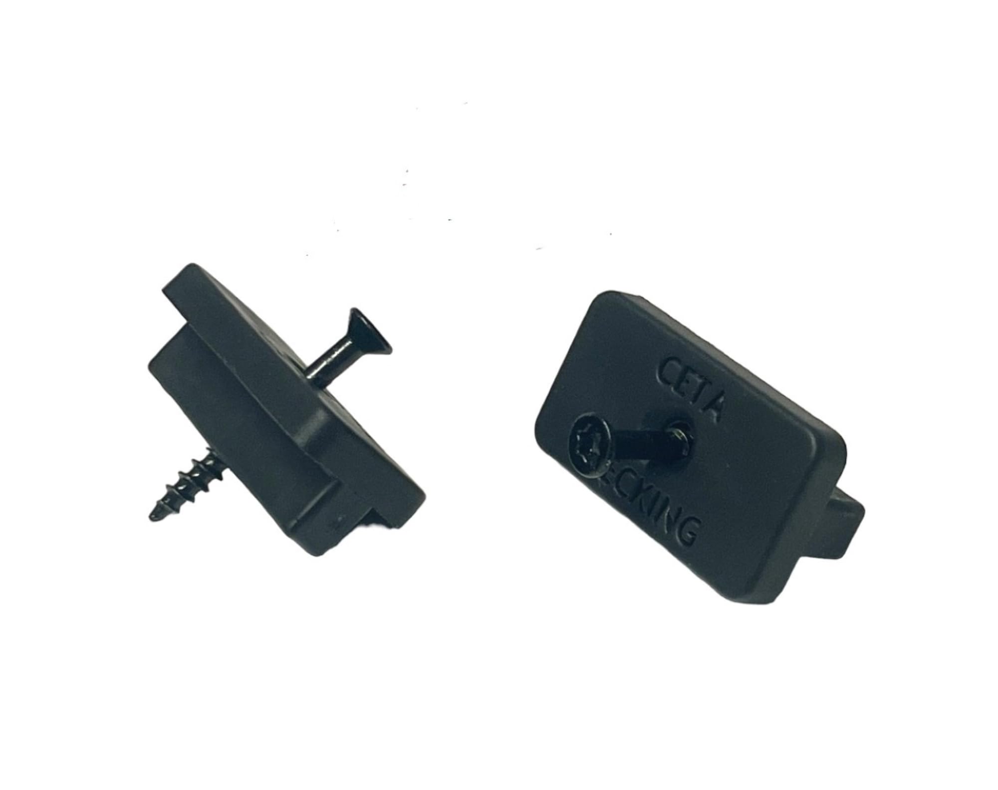 Clip di fissaggio a T, confezione da 500, viti di montaggio nere incluse, punta inclusa, fornisce uno spazio di 6 mm tra le assi in composito, si adatta alla maggior parte dei