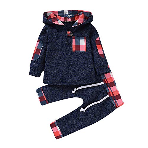 POLP Niño 2019 Conjunto Invierno Primavera Camiseta Manga Larga Hombres Recién Nacido Bebé Niño Niña Tops Camisas y Pantalones Conjuntos de Ropa Trajes Deporte Ropa Blusa (2Gris, 2-3 años)