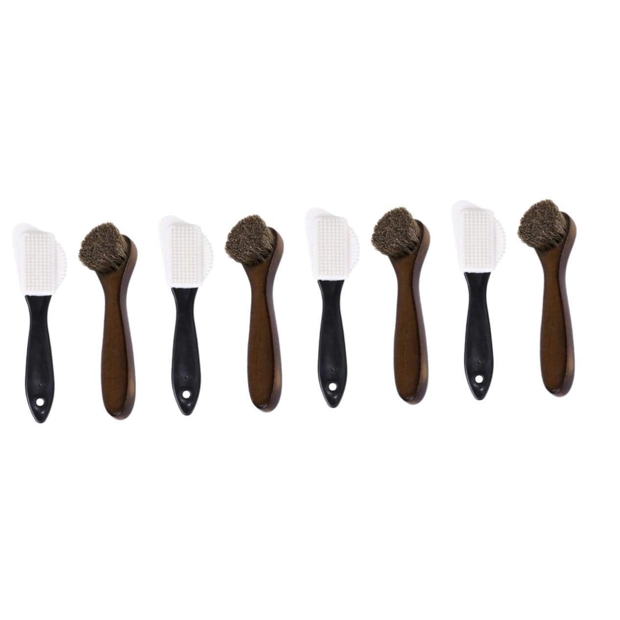 Healeved 4 Set Spazzola in Setola Per Scarpe in Pelle Pulisci Stivali Pulitore Per Scarpe Bianco Kit Spazzole Lucidatura Kit Spazzole Per Stivali Di Legno 2 Pezzi * 4