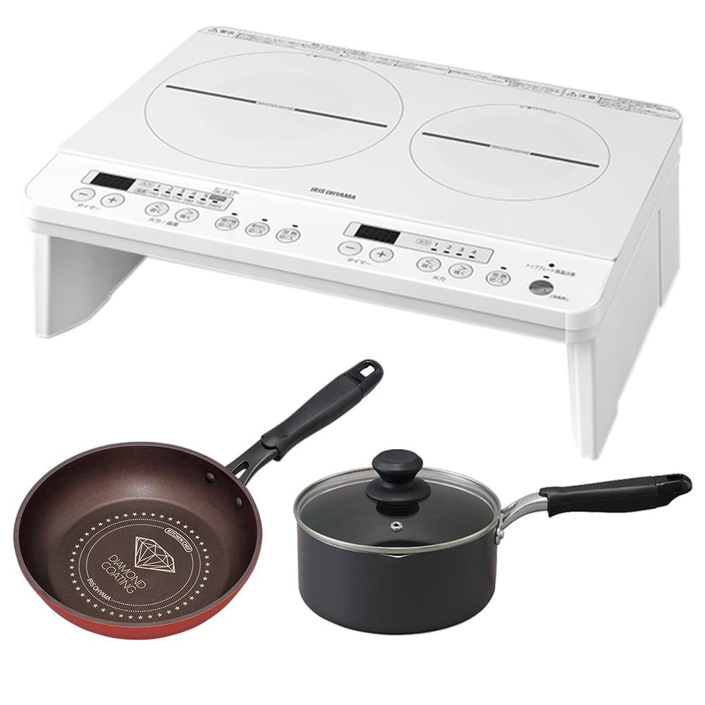 Amazon | アイリスオーヤマ 【新生活 3点セット】 IHコンロ 2口  