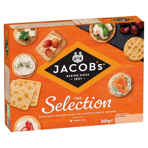 JACOB'S Biscuits Cheese Crackers Tub, 8 Cracker Varieties, The Selection, 300 g (Pack of 1) - Image 3
