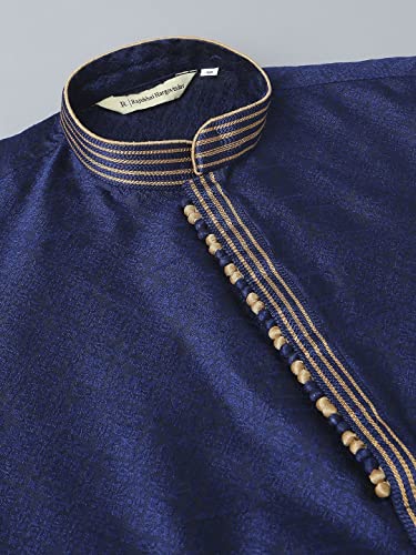 Image of Rajubhai Hargovindas Men's Jacquard Work Kurta Set